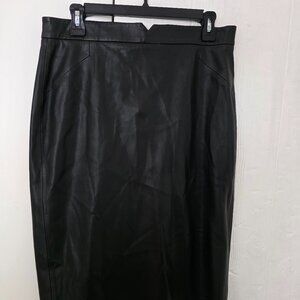NWT Premise Studio Faux Leather Women's Black A-Line Skirt - Size 12